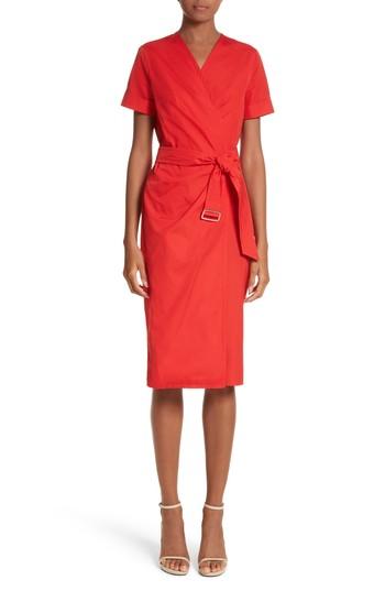 Women's Max Mara Dalmine Cotton Wrap Dress - Red