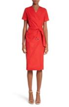 Women's Max Mara Dalmine Cotton Wrap Dress - Red