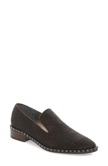 Women's Adrianna Papell 'prince' Studded Smoking Slipper Flat .5 M - Brown