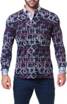 Men's Maceoo Newton Hero Trim Fit Long Sleeve Polo - Grey