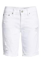 Women's Ag 'nikki' Cutoff Denim Bermuda Shorts - White