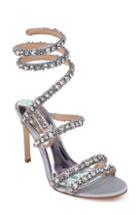 Women's Badgley Mischka Peace Crystal Ankle Wrap Sandal M - Metallic