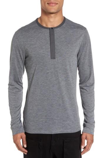 Men's Calibrate Mixed Media Henley - Grey