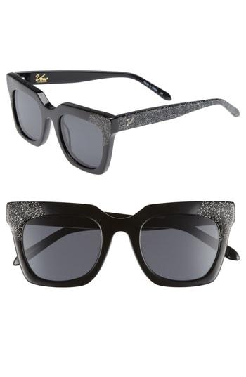 Women's Vow London Riley 50mm Cat Eye Sunglasses - Black/ Smoke