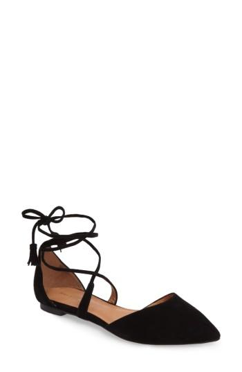 Women's Halogen Oliver Ankle Wrap Flat .5 M - Black