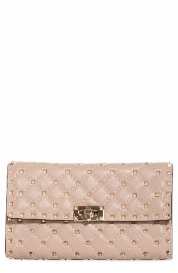 Women's Valentino Rockstud Spike Wallet On A Chain - Pink