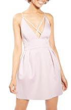 Women's Topshop Cross Front Minidress Us (fits Like 0-2) - Purple