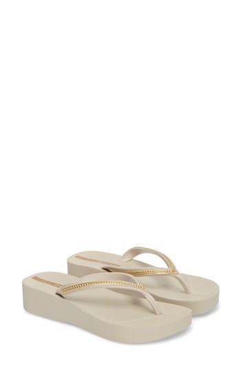 Women's Ipanema Mesh Platform Flip Flop M - Beige