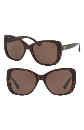 Women's Tory Burch 53mm Rectangle Sunglasses - Gold