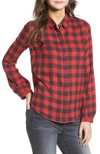 Women's Treasure & Bond Check Blouse, Size - Red