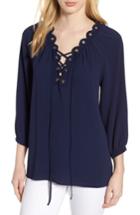 Women's Michael Michael Kors Scalloped Edge Peasant Top - Blue