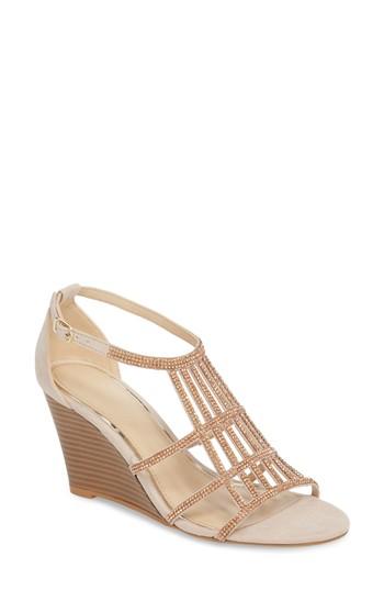 Women's Athena Alexander Hampton Crystal Embellished Wedge Sandal M - Pink
