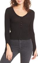 Women's Pst By Project Social T Rib Knit Henley - Black