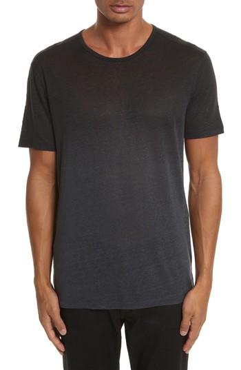 Men's John Varvatos Collection Dip Dyed Linen T-shirt - Black
