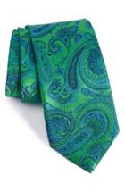 Men's Nordstrom Men's Shop Wanderlust Paisley Silk Tie, Size - Green