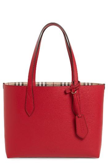 Burberry Small Lavenby Reversible Tote - Red