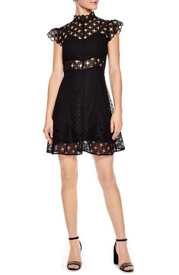 Women's Sandro Lace Fit & Flare Dress - Black