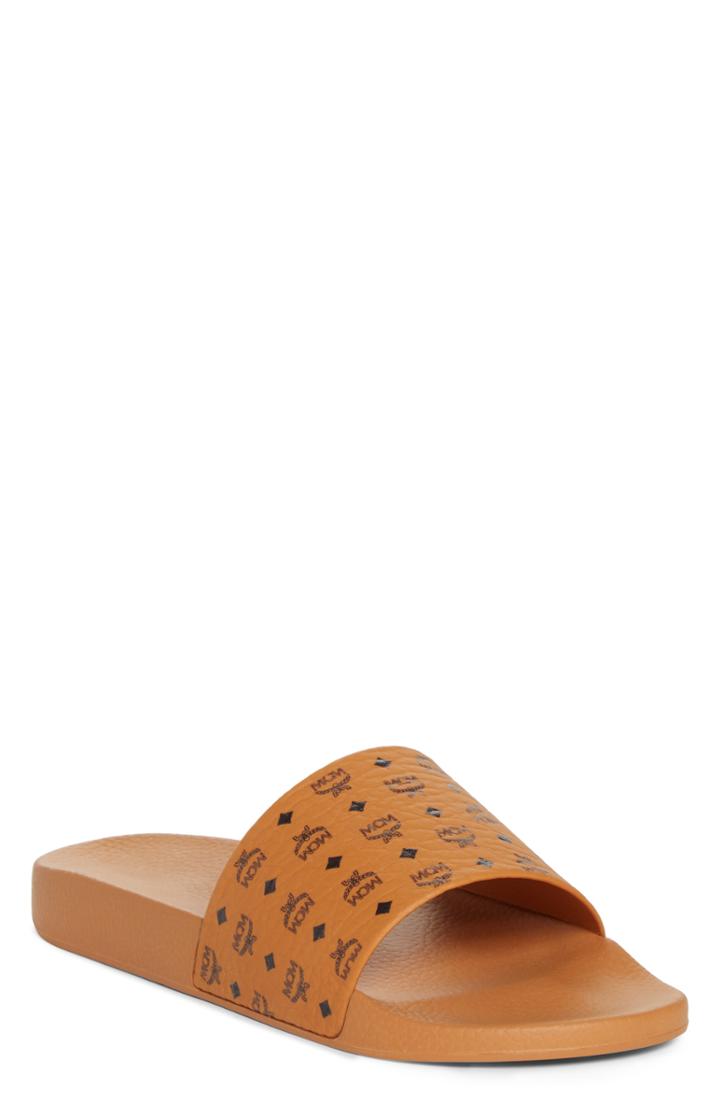 Women's Mcm Visetos Slide Sandal Us / 36eu - Brown