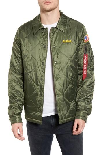 Men's Alpha Industries Quilted Storm Cruiser Jacket - Green