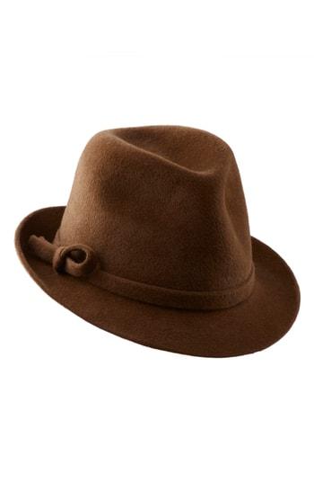 Women's Helen Kaminski Genuine Rabbit Fur Felt Fedora - Brown