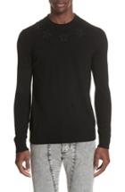 Men's Givenchy Tonal Star Wool Sweater - Black