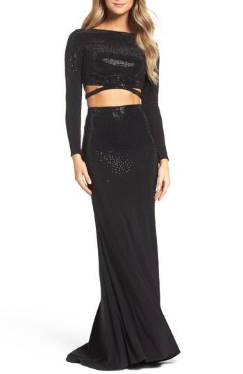 Women's Mac Duggal Embellished Two-piece Gown - Black