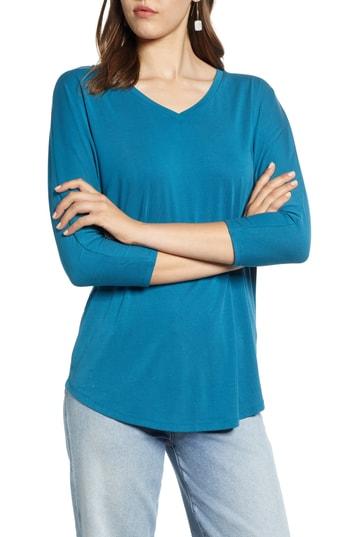 Women's Halogen Relaxed V-neck Top - Blue/green