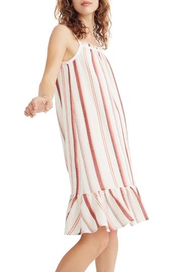 Women's Madewell Stripe Trapeze Tank Dress, Size - Yellow