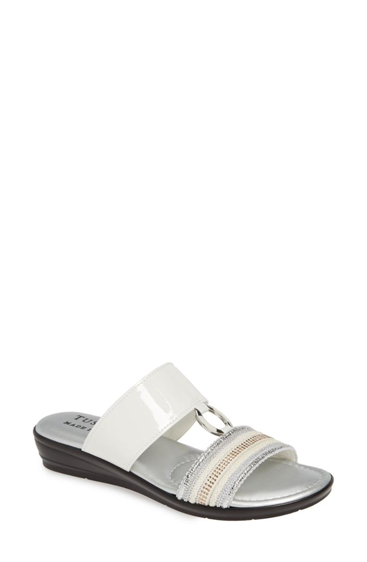 Women's Tuscany By Easy Street Sonnet Slide Sandal .5 M - White