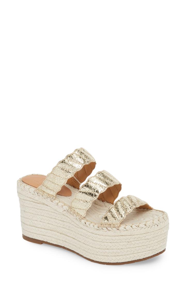 Women's Marc Fisher Ltd Rosie Espadrille Platform Sandal .5 M - Metallic