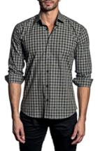 Men's Jared Lang Trim Fit Check Sport Shirt - Grey