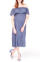 Women's Ingrid & Isabel Off The Shoulder Maternity Midi Dress - Blue