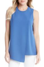 Women's Karen Kane Asymmetrical Front Overlay Crepe Top - Blue