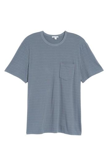 Men's James Perse Shadow Stripe Pocket T-shirt (xs) - Grey