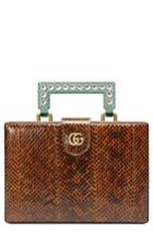 Gucci Broadway Genuine Snakeskin Box Clutch -