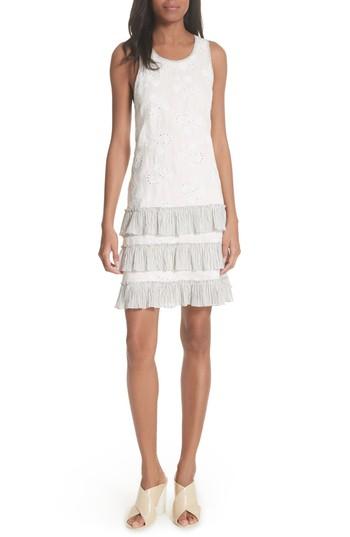 Women's Rebecca Taylor Garden Eyelet Linen Shift Dress - White