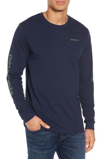 Men's Patagonia Long Sleeve Logo T-shirt - Blue