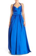 Women's Carmen Marc Valvo Infusion Halter Mikado Ballgown