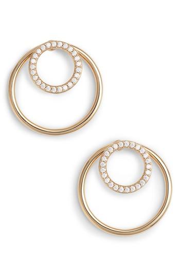 Women's Nadri Pave Double Circle Earrings