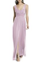Women's Alfred Sung Illusion Sleeve Chiffon Column Gown - Pink