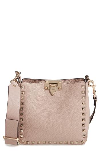 Valentino Garavani Rockstud Mini Hobo Crossbody Bag - Beige