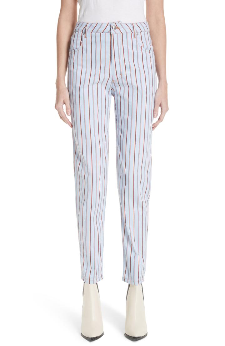 Women's Eckhaus Latta Stripe High Waist Denim Jeans - Blue