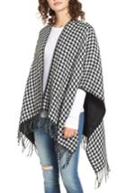 Women's Accessory Collective Houndstooth Ruana, Size - Black