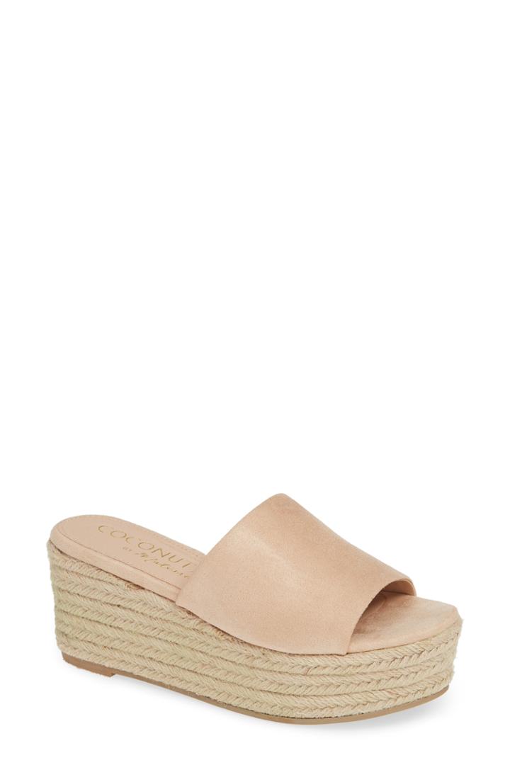 Women's Coconuts By Matisse Sandy Platform Slide Sandal M - Beige