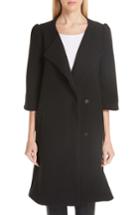 Women's Co Crop Sleeve A-line Coat /small - Black