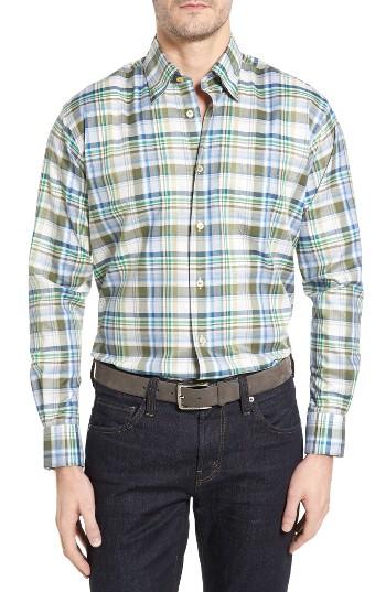 Men's Robert Talbott Anderson Classic Fit Plaid Micro Twill Sport Shirt - Green