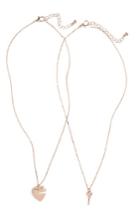 Women's Topshop Set Of Two Lock & Key Pendant Necklaces