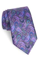 Men's Ermenegildo Zegna Quindici + Quindici Paisley Silk Tie, Size - Purple