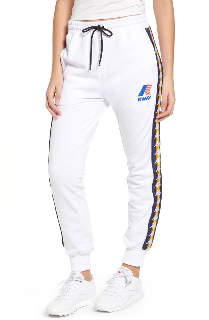 Women's K-way X Kappa Le Vrai Ivan Banda Joggers - White