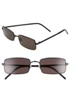 Women's Saint Laurent 56mm Rectangle Sunglasses - Black/ Black